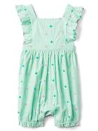 Gap Print Ruffle Shorty One Piece - Light Aqua