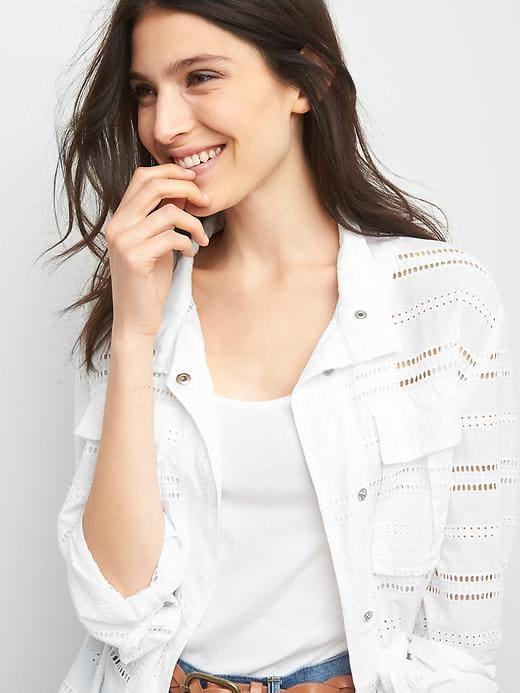 Gap Eyelet Utility Jacket - White