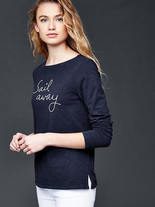 Gap Women Sail Away Long Sleeve Tee - True Indigo