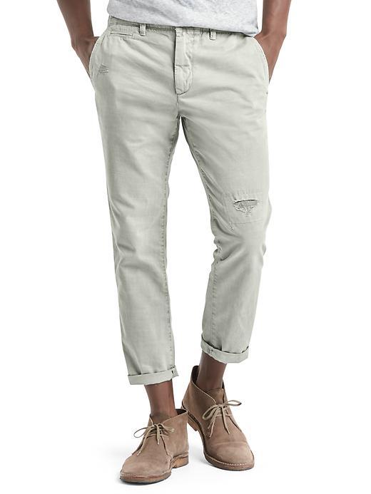 Gap Slim Fit Patchwork Ankle Wader Pants - Light Gray