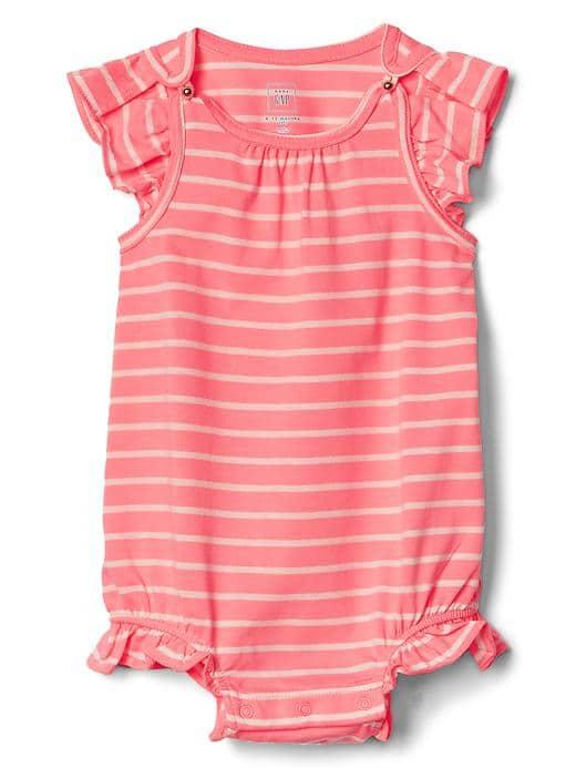 Gap Beach Print Bubble Shorty One Piece - Neon Flamingo