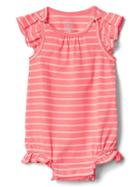 Gap Beach Print Bubble Shorty One Piece - Neon Flamingo