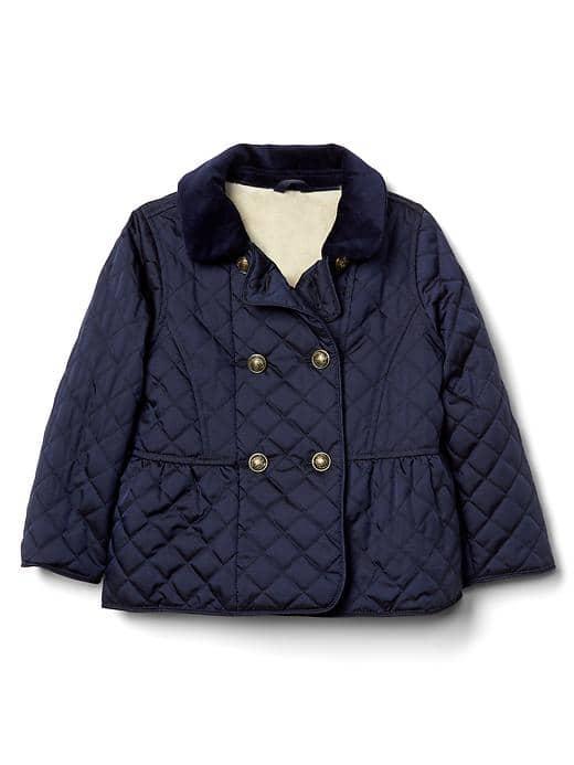 Gap Cozy Peplum Puffer Peacoat - Dark Night