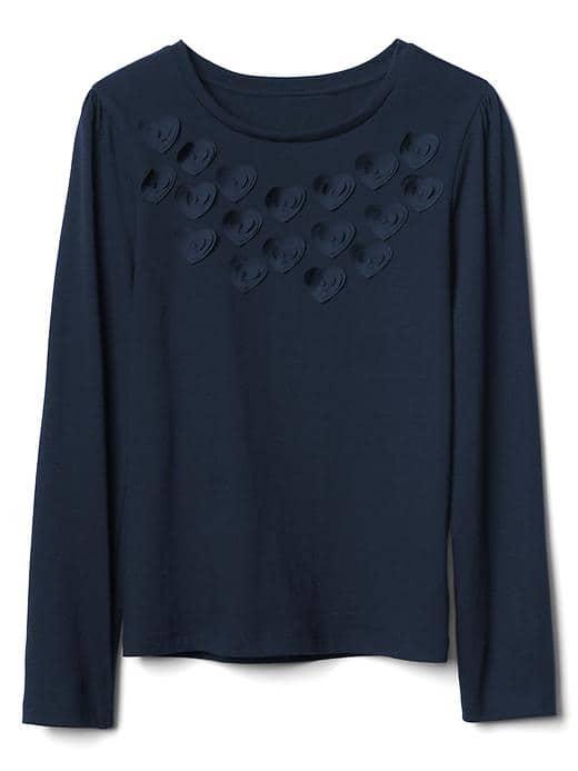 Gap Heart Applique Tee - Blue Galaxy