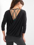 Gap Women Breathe Drapey Back Top - Black