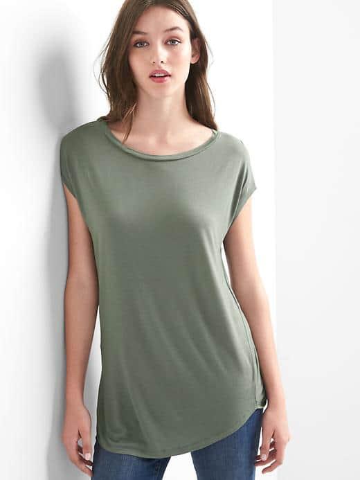 Gap Women Boatneck Dolman Tee - Vintage Palms