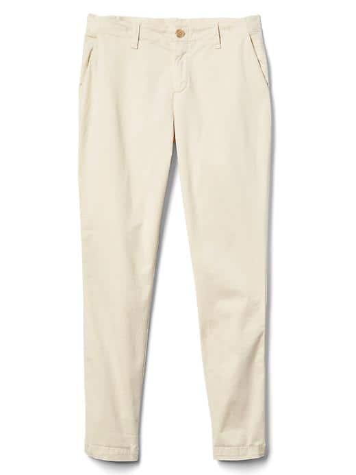 Gap Women Embroidery Side Stripe Girlfriend Chino - Anchorage Cream