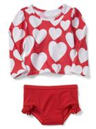 Gap Love Rashguard Swim Two Piece - Modern Red