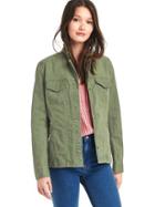 Gap Women Embroidered Utility Jacket - Jungle Green