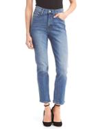 Gap Women Washwell High Rise Real Straight Jeans - Medium Indigo
