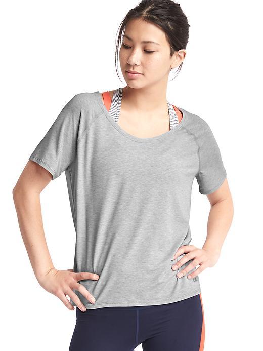 Gap Women Gapfit Breathe Raglan Tee - Lt Heather Grey