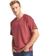 Gap Men Terry Short Sleeve Pullover - Dark Red