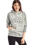 Gap Women Textured Logo Pullover Hoodie - Grey Marl
