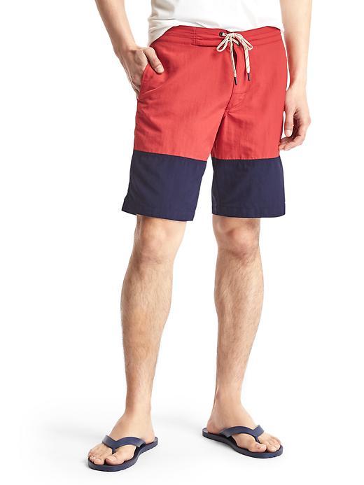 Gap Men Colorblock Board Shorts 10 - Weathered Red