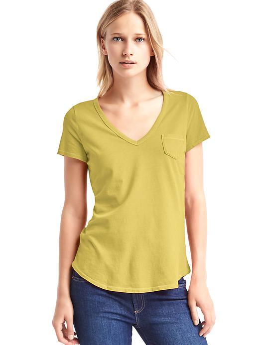 Gap Vintage Wash Sueded V Neck Tee - Fresh Olive