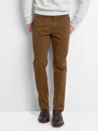 Gap Men Vintage Wash Slim Fit Khakis Stretch - Carob Brown