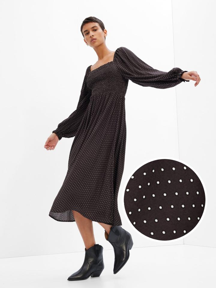 Lenzing3 Ecovero3 Smocked Midi Dress