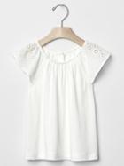 Gap Flutter Eyelet Top - Off White