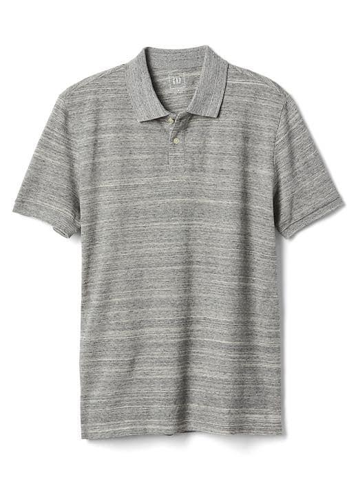 Gap Men Spacedye Pique Polo - Space Dye Grey Marl