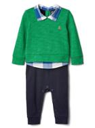 Gap Plaid Triple Layer One Piece - Parrot Green
