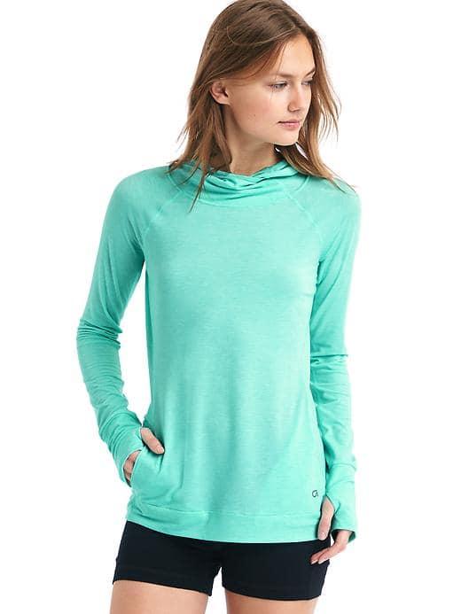 Gap Women Gapfit Breathe Pullover Hoodie - Aqua Tide