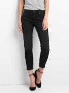 Gap Women Mid Rise Real Straight Jeans - Washed Black