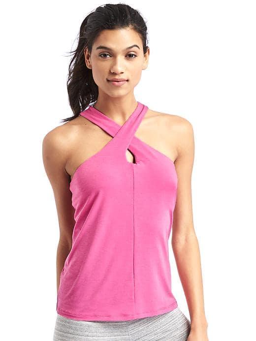 Gap Women Gapfit Breathe Keyhole Shelf Tank - Happy Pink