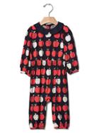 Gap Polka Dot Apples Collar One Piece - Dark Night