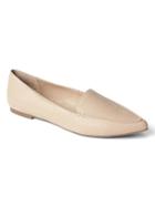 Gap Women Leather Pointed Loafers - Nude