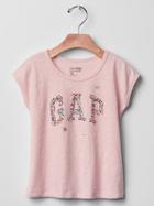 Gap Floral Glitter Logo Tee - Icy Pink