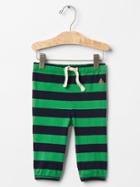 Gap Banded Stripe Pants - Lush Green