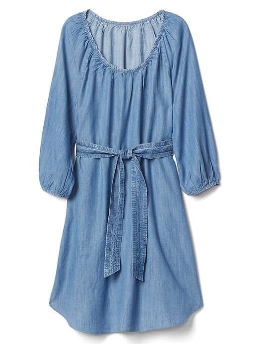 Gap Women Tencel Scoop Neck Dress - Medium Indigo