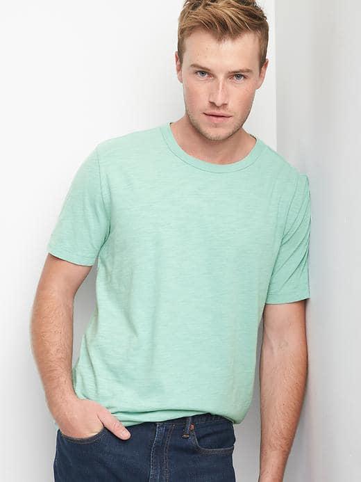 Gap Women Slub Jersey Crewneck Tee - New Green Tea
