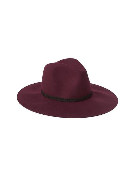 Gap Wool Braid Band Fedora - Burgundy