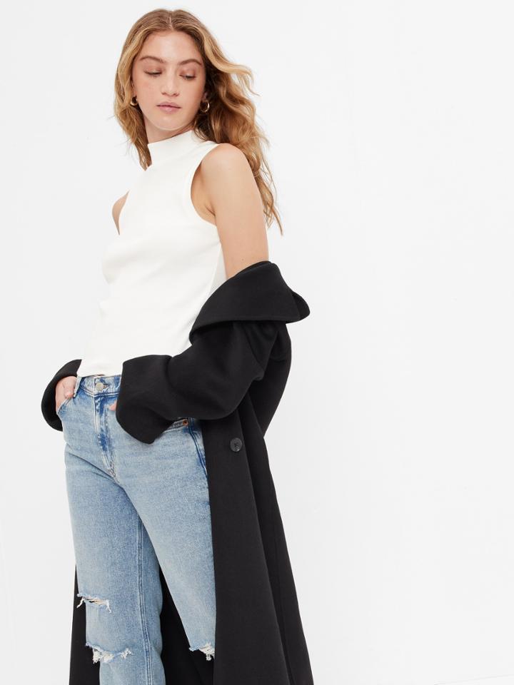 Rib Mockneck Sleeveless T-shirt