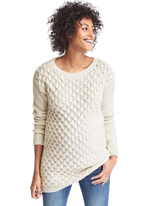 Gap Honeycomb Cable Sweater Tunic - Snow Cap