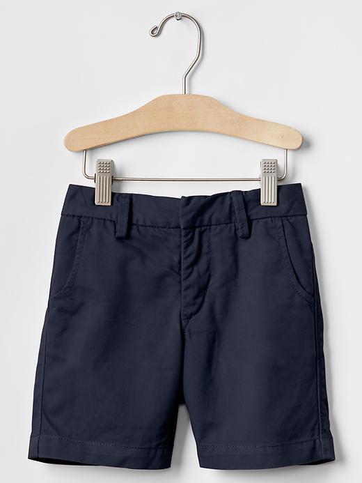 Gap Solid Flat Front Shorts - Deep True Navy