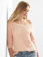 Gap Women Pointelle Boatneck Sweater - Tutu Pink