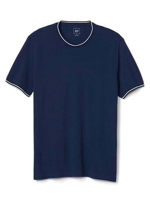 Gap Men Pique Short Sleeve Crewneck - Night