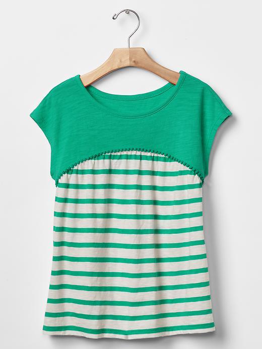 Gap Pom Pom Stripe Tee - Deluxe Green