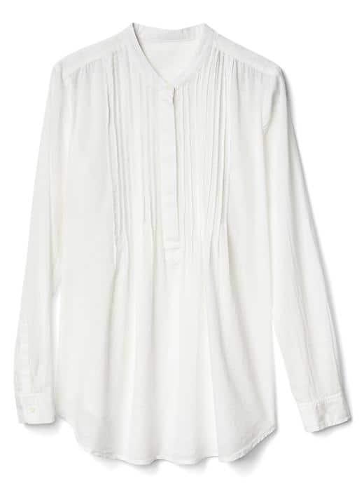 Gap Women Stripe Pintuck Popover - Optic White