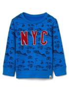 Gap Print Crew Pullover - Blue Streak