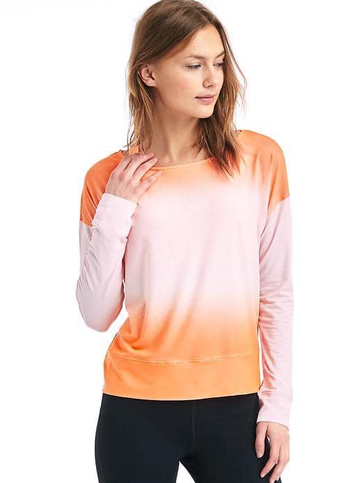 Gap Women Gapfit Breathe Ombre Sweatshirt - Fresh Coral