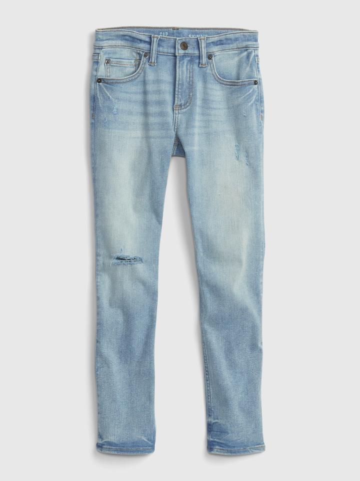 Kids Distressed Skinny Jeans With Washwell