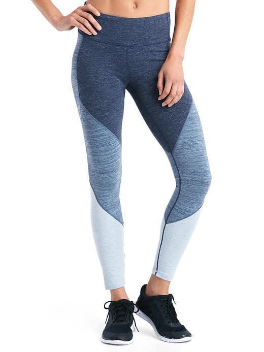 Gap Women Gfast Performance Cotton Colorblock Leggings - Blue Indigo