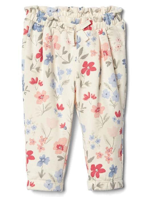 Gap Print Pleat Pants - Ivory Frost