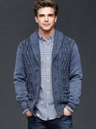 Gap Men Cable Knit Shawlneck Cardigan - New Classic Navy
