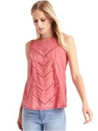 Gap Women Geo Eyelet Tank - Coral Gables