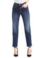 Gap Women Washwell High Rise Real Straight Jeans - Dark Indigo