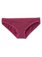 Gap Women Lace Trim Low Rise Bikini - Dark Cranberry Dot